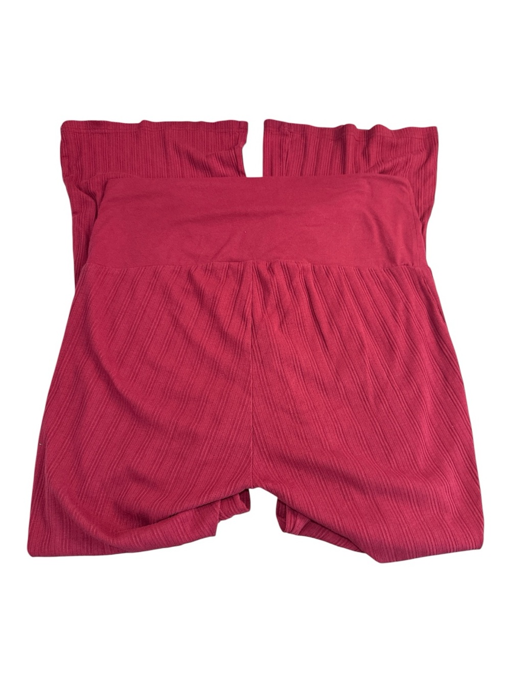 ONLY Old Navy Loves You Burgundy Ribbed Foldover Flare Pants Size Large - Picture 4 of 7